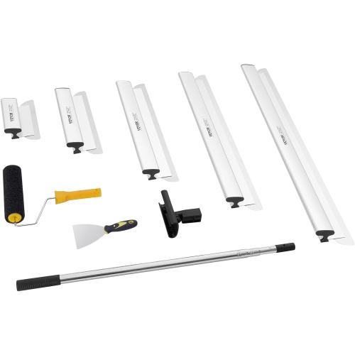 VEVOR Drywall Skimming Blade Set (10/16/24/32/40 inch) with 34-81.6 inch Extension Handle, Professional Stainless Steel Knife for Gyprock, WallBoard, and Plasterboard Skim Coating