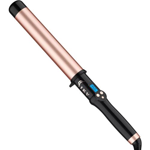 1 1/2 Inch Large Curling Wand for Long Hair, 1.5 Inch Dual Voltage Hair Curling Iron Wand Ceramic Extra Long Barrel,10 Adjustable Temp