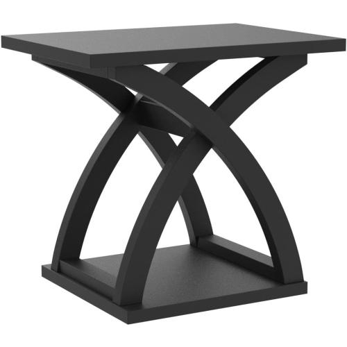 Set of 2 Color Black ChooChoo End Side Table Set of 2, Modern End Table with Storage Shelf, X-Design Side Table Living Room