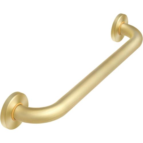 Gold ROTHLEY 18 Inch Grab Bar for Bathtubs and Showers: Stainless Steel Shower Grab Bar Wall Mounted Shower Handle with Concealed Screws Anti Slip Saft Handle for Elderly Seniors (Brass)