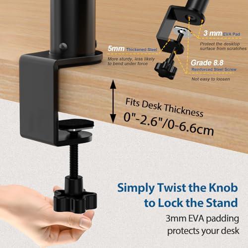 Vondynote Set of 2 Desktop Clamp Speaker Stands Short Studio Monitor Stands Height Adjustable