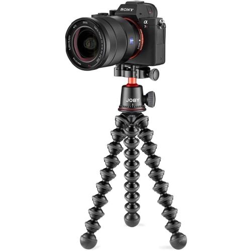 Joby GorillaPod 3K Pro Kit, Includes Stand & BallHead with QR Plate, 6.Lb Load Capacity, Black/Charcoal/Red