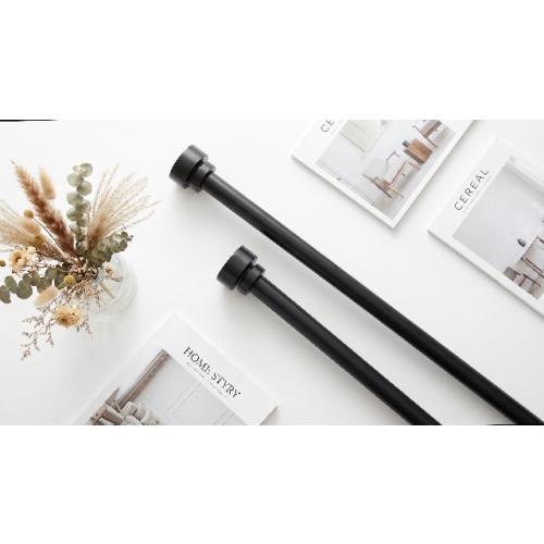 Lootkell Black Curtain Rods for Windows 48 to 84 Inches Adjustable Heavy Duty 1 Diameter Window Curtain Rod with Decorative Finials for Outdoor Farmhouse Bedroom Kitchen Living Room