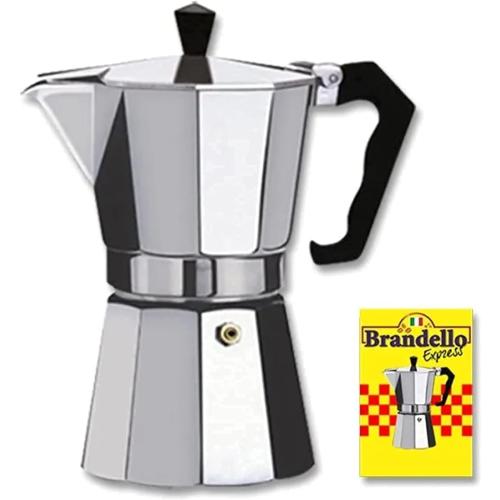 Aluminum Espresso Stovetop Coffee Maker Silver 1 Cup Moka Pot Cuban Coffee Maker (Brandello Express)