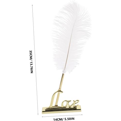 Hemoton Wedding Signing Pen Set Pen with Love Holder Guest Book Signature for Bridal Shower Engagement Party Wedding Reception Table Decor 13.77 X 5.51 X 1.18 in