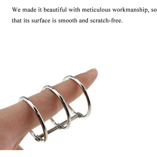 HAHIYO 4Pcs Silver 30mm/1.2inch Inner Diameter Metal 3 Rings Loose Leaf Binders Book Rings Snap Split Hinged Stainless Steel Binder Rings for DIY Travel Diary Notebook Photo Album Binding Spines Comb