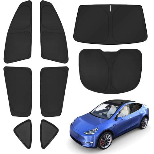 Windshield Sun Shade  Car Window Shades Thicken UV Block and Blackout Privacy Foldable Sunshades 8PCS Keep Cool Sun Visor Covers
