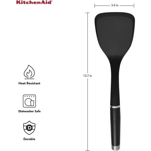 KitchenAid - KO001OHOBA KitchenAid Gourmet Large Solid Turner, one size, Matte Black