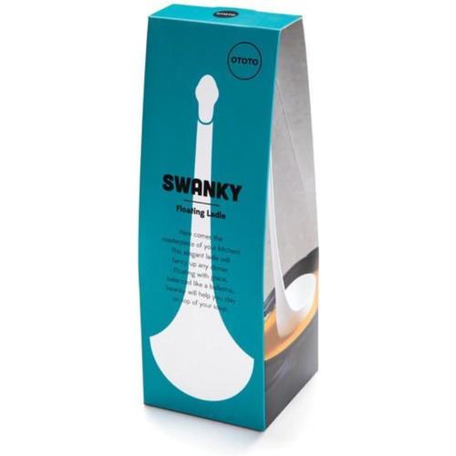 OTOTO Swanky Swan Soup Ladle - Heat Resistant Soup Ladles - Cute Kitchen Accessories, Unique Kitchen Gifts, Fun Cooking Gadgets, Cute gifts (Black)