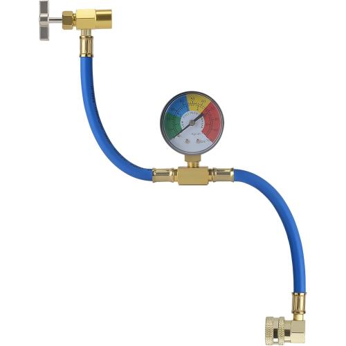 BFXM R134A Refrigerant Charge Hose, AC Recharge Hose with Gauge