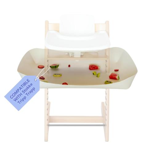 CATCHY -Food Catcher-Compatible with Stokke Tripp Trapp High Chair  11 Other High Chairs-Highchair Sold Separately-Baby & Toddler Food & Mess Catcher-Premium Linen Inspired -Under High Chair Accessory