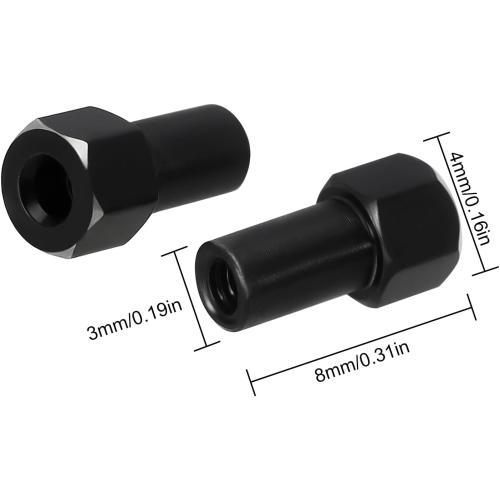 INJORA Black Stainless Steel Wheel Hex Hub  5mm Extenders for Axial SCX24 Upgrade 1/24 RC Crawler, 12g/Set