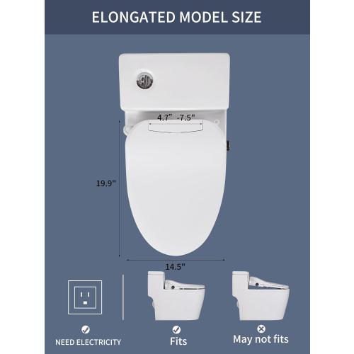 Bidet Toilet Seat,Smart Toilet Seat with Remote Control,Electric Heated Seat,Warm Water Washing,Warm Air Dryer and Multiple Spray Modes for Women Men Pregnant or Elderly People,Elongated