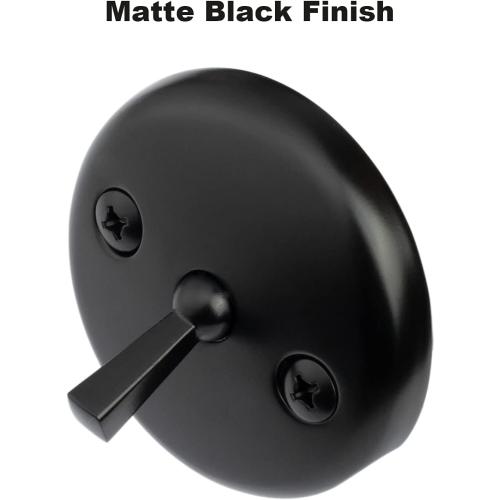 Matte Black Trip Lever Tub Trim Kit Set with Trip Lever Overflow Face Plate, No putty Gasket,Trip Lever Bathtub Drain with Strainer, Overflow and Matching Screws, No putty installation By Artiwell