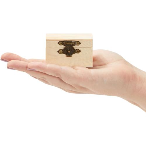 Juvale Wooden Boxes - 12-Pack, 2.3 x 1.5 x 1.5 In Natural Pinewood - Unfinished Wood Box With Hinged Lid & Metal Clasp for Crafts & Mini Treasure Chests