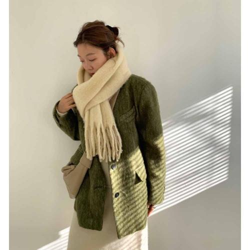OUNIYA Large Chunky Scarf Oversized Fluffy Scarves Blanket Big Wool Thick Winter Warm