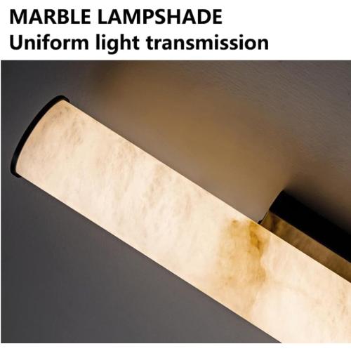Spanish Natural Marble Wall Sconces Strip Alabaster Wall Lighting All Copper Indoor Nordic Sconce Wall Lamps for Bedroom Staircase Living Room Corridor