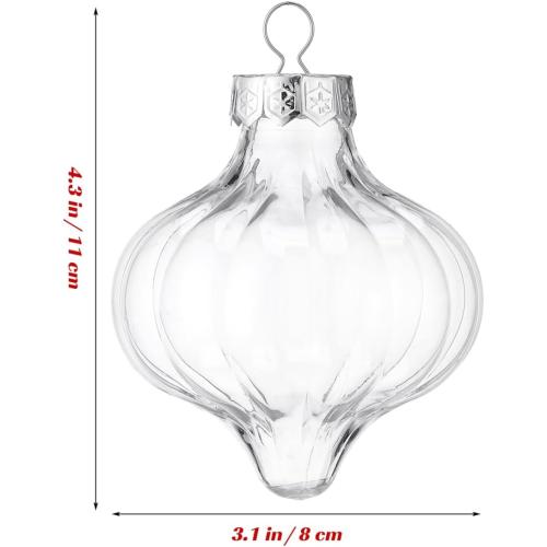 Garneck 8pcs Clear Plastic Christmas Balls: 4.3Inch Fillable Light Bulb Bottle Ornaments for Xmas Tree Hanging Empty Booze Balls with Screw Off Cap for DIY Craft, Holiday Party Home Decoration