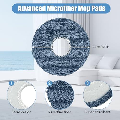 6-Pack C20 Mop Pads Compatible with Eufy Robot Vacuum Omni C20 – Washable Microfiber Mopping Cloth Refills, Reusable Replacement Pads for C20 Omni Floor Cleaner