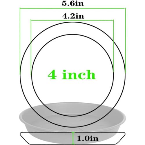 COLOR BLACK Size 26inch  6 pack of Plant Saucer Tray , Heavy Duty Plastic Pot Plant Drip Trays Saucers for Indoors Outdoor, Plant Water Tray for Planters