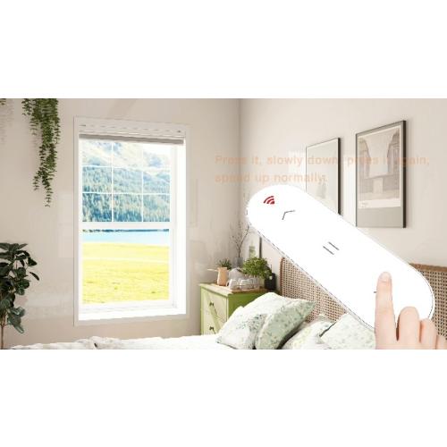 Motorized Blinds No Drill Automatic Blinds for Windows Cordless Roller Shades Electric Blinds with Remote Control Smart Blinds (White, 45.5 x 72)