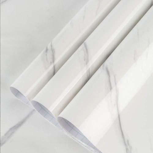 Large White Marble Granite Wallpaper Peel Stick Thicken Waterproof Furniture Sticker Self-Adhesive Contact Paper Marble Vinyl Wrap for Countertop Fireplace Backsplash DIY Wall Sticker