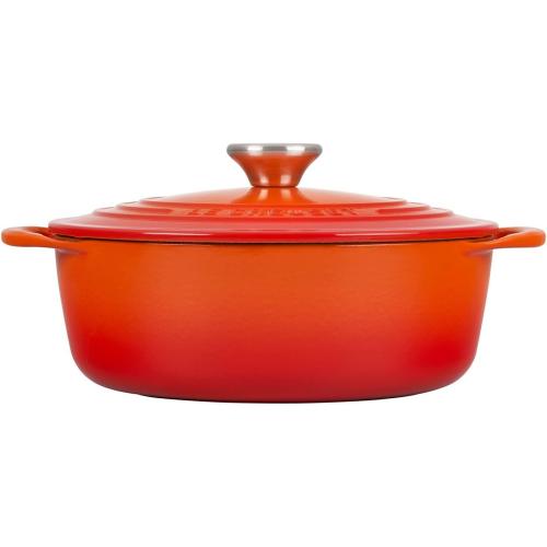 Le Creuset Cast Iron Shallow Round Dutch Oven, 2.75qt, Flame