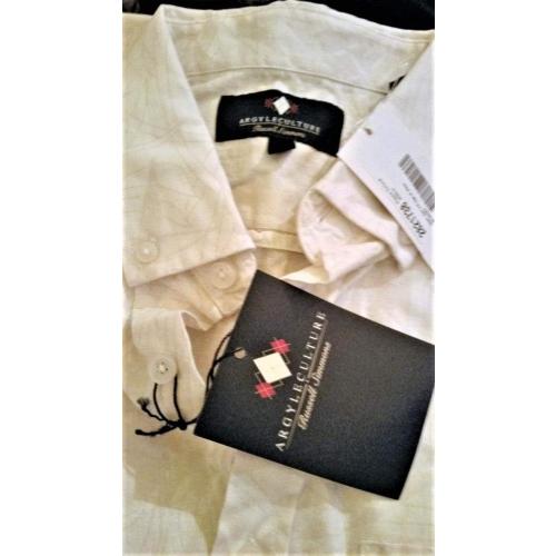 size-4XL-Argyle Culture Men's Ivory Hawaiian Print Button Down Shirt SZ M New with Tags