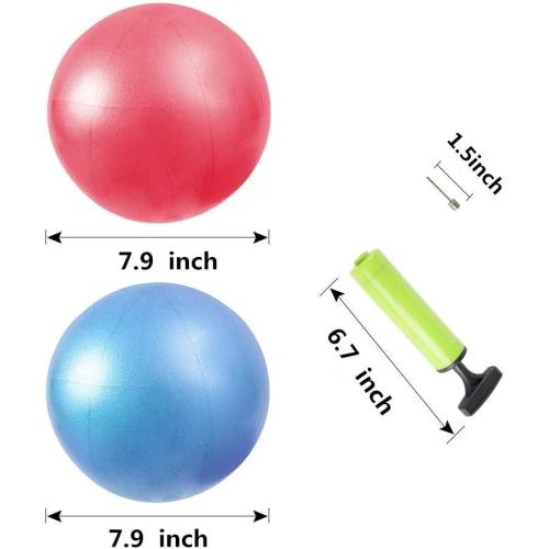 Mini Fitness Exercise Ball Kit with Hand Pump for Yoga, Pilates, Body Balance, Core Training and Stability, 8