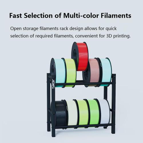 3D Printer Filament Storage Rack, 2 Tier Filament Spool Holders for PLA/ABS/TPU, Filaments Organzied for 3D Printing Studio, Office Workshop,Storage and Easy to Store 10 roll Pack