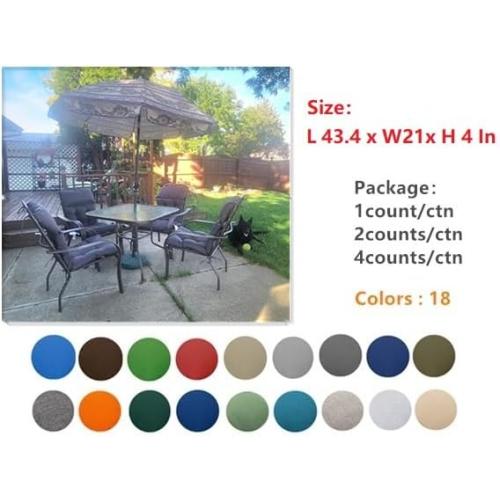 QILLOWAY Outdoor Rocking Chair Cushions Set of 2, 100% Polyester Waterproof Patio Rocking Chair Cushion, High Back Weatherproof Chair Pad for Adirondack & Outdoor Furniture, All Orange
