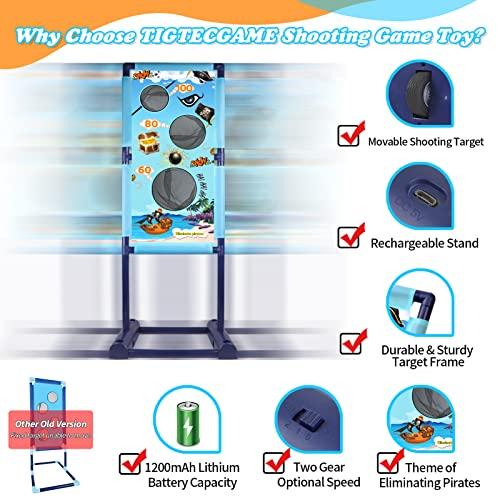 Active Target Game Set for 5 6 7 8 9 10 11 12 Years Old Boys Girls Best Kids Birthday Gift with Moving Shooting Target 2 Foam Blasters and 18 Foam Balls - Compatible with Nerf Blasters