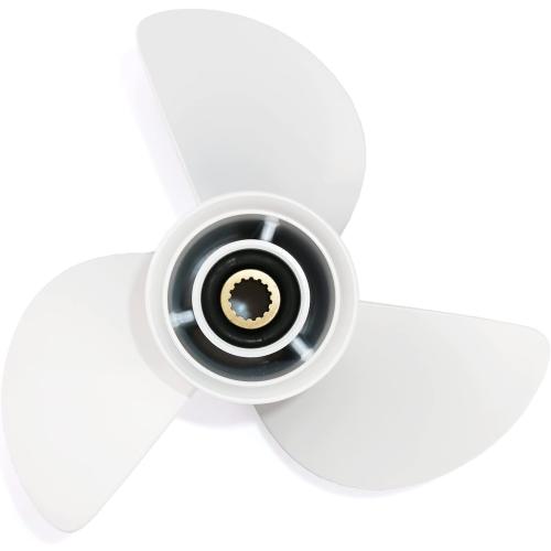 CAPTAIN Outboard Propeller, 14x19 fit Yamaha 115 T50 60 70 75 80 85 90 100 130 HP Engines, 15 Spline Tooth Outboard Prop, RH Aluminum Propellers, OEM No.6E5-45945-01-EL