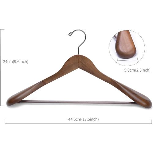 Nature Smile Luxury Wooden Suit Hangers 12 Pack Wood Coat Hangers Jacket Outerwear Shirt Hangers,with Extra-Wide Shoulder, 360 Degree Swivel Hooks & Anti-Slip Bar with Screw(Retro Color)