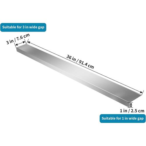 304 Stainless Steel Universal Gap Filler, 36'' x 3'' x 1'' Gap Cover for Kitchen Cabinet, Wall and Oven, Microwave, Fridge, Range, Hood, Cooktop (Brushed Nickel)