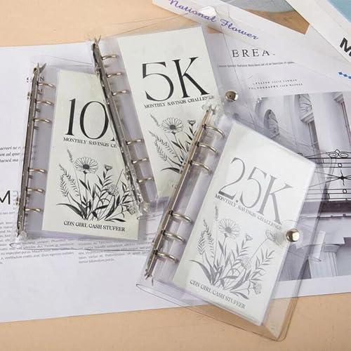 12-Month 200 Envelopes Money Saving Challenge Binder, 10k Dollars Money Saving Challenge Book, Loose Leaf Savings Book Challenge Envelope Savings Book (10K)