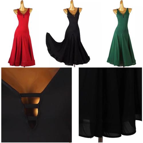 Size XXL OFKNKGDT Ballroom Dresses for Women Sleeveless Tango Waltz Dancewear Breathable Flamenco Salsa Performance Costumes