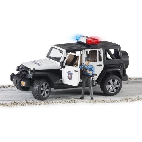 Bruder 02526 Jeep Rubicon Police car with Light skin Policeman, Jeep W/ Light Skin Policeman