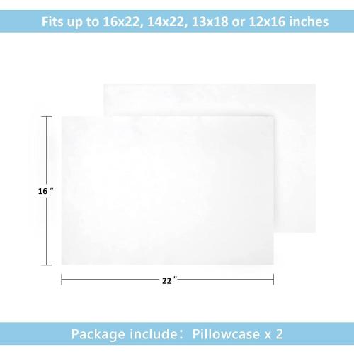 White 2 pack Youth Pillowcase 16 x 22 Size Pack of 2 Pieces Kids Travel Pillow Cover Envelope Closure 500 Thread Count 100% Egyptian Cotton & Hypoallergenic Fits Pillows Sized 12x16, 13x18 or 14x19 White
