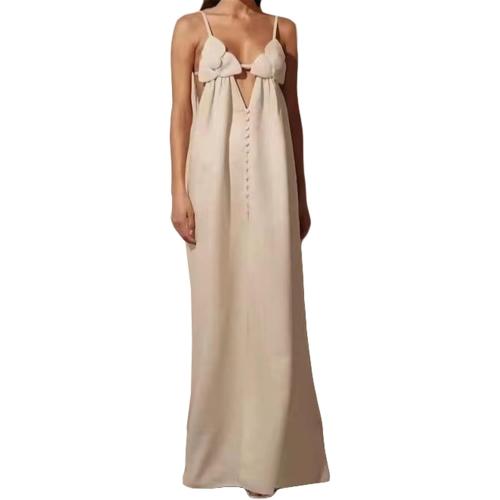 Size L..Recious Womens Sexy Sleeveless Spaghetti Strap V Neck 3D Flowers Button Bodycon Party Clubwear Dress