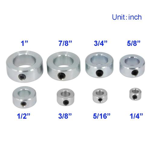 7/8 Bore Shaft Collar with Zinc Plated Solid Steel Style Set Screw Shaft Collars for Machinery and Industrial Use, 4pcs/Pack (Silver-7/8)