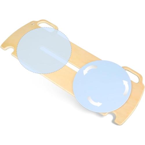360-Degree Turntable Transfer Board, Sliding Board for Smooth, Pain-Free Transfers from Wheelchair to Bed, Toilet, Car, with Non-Slip Pads, for Seniors, Disabled, Patients (31.5 x 12 x 0.7)