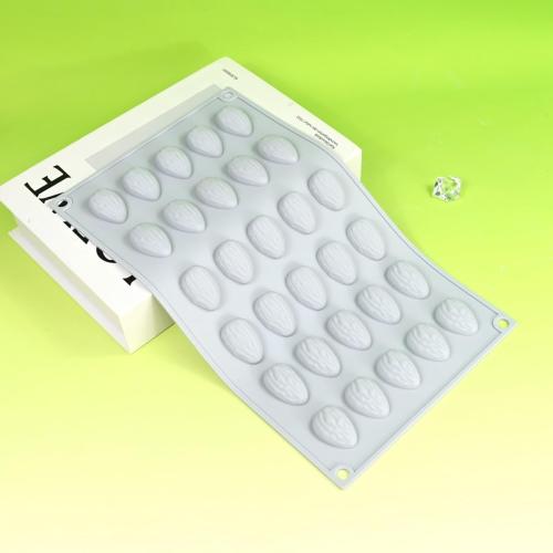 3D Chocolate Molds Silicone - 30 Cavity Almond Mousse Cake Molds for Baking, DIY Dessert, Ice Cube, Candy, Jelly, Resin - Reusable, Flexible, Non-Stick, BPA Free (A_ Almond)