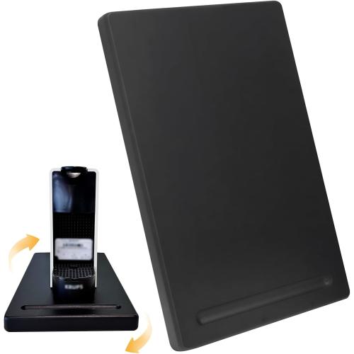 Black Wood Appliance Sliders with 360' Wheels, Sliding Tray for Coffee Maker & Heavy Kitchen Appliances,Countertop Appliance slider for Kitchen Appliance, Premium Wood Rolling Tray,No Assemble