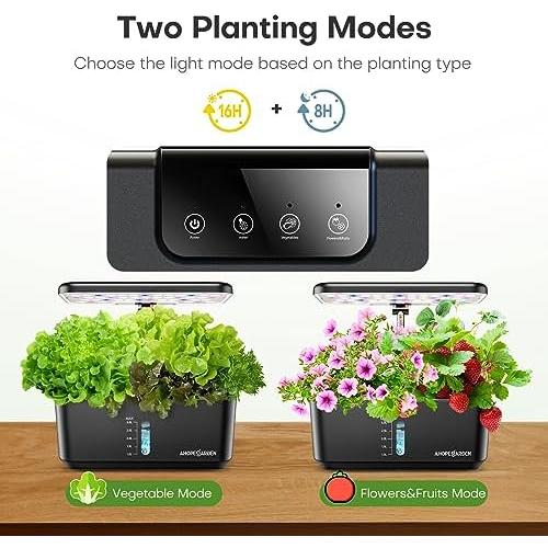 Ahopegarden Indoor Garden Hydroponics Growing System: 10 Pods Plant Germination Kit Aeroponic Herb Vegetable Growth Lamp Countertop with LED Grow Light - Hydrophonic Planter Grower Harvest Lettuce