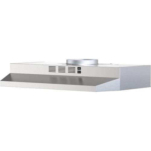 FIREGAS 30 inch Under Cabinet Range Hood, 300 CFM Powerful & 45dB Quiet Vent Hood, Slim Stainless Steel Stove Hood for Kitchen & Apartments, 2-Speed Exhaust Fan, Ducted/Ductless Convertible