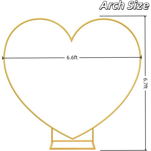 6.7FT Heart Arch Stand for Proposal, Metal Balloon Arch Frame for Wedding Valentine's Day Engagement Birthday Party Baby Shower Decorations (Gold)