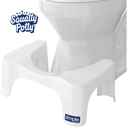 WHITE Squatty Potty Simple Curve Toilet Stool.