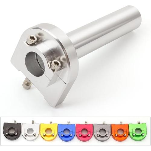 Sliver Motorcycle 7/8 Handlebar Grips Throttle Tube Fit for Most Scooter Sportbikes ATV for Kawasaki Honda Suzuki Yamaha