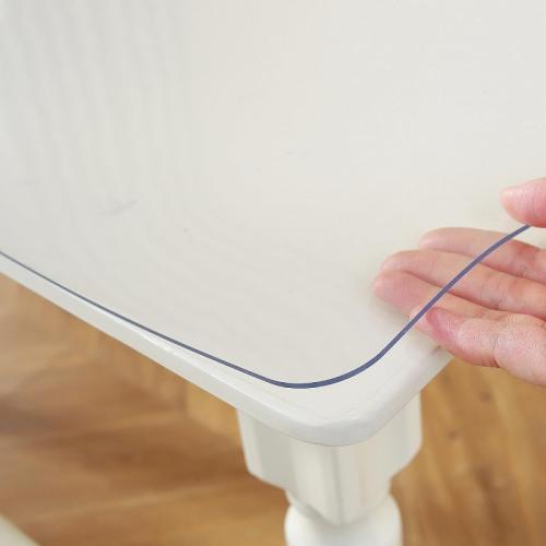 Clear Royhom Clear Table Cover Protector 36 x 60 Inch, 1.5mm Thick Plastic Table Cover, Waterproof, Easy to Clean, Transparent PVC Desk Protector Mat for Dresser, TV Cabinet, Dining Room